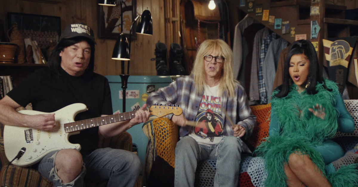 Cardi B Joins Wayne & Garth Of 'Wayne's World' For New Super Bowl Ad ...