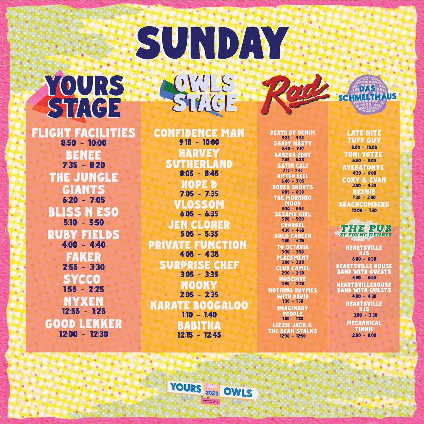 Set Times Revealed For Wollongong's Yours & Owls Festival 2022