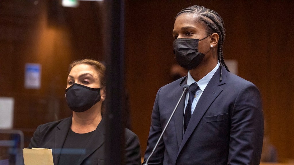 A$AP Rocky in Los Angeles Superior courtroom on August 17, 2022