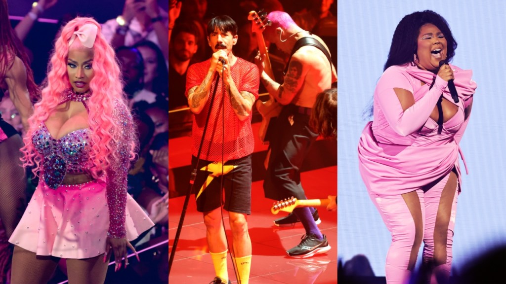 Nicki Minaj, Red Hot Chili Peppers and Lizzo performing at the 2022 MTV Video Music Awards