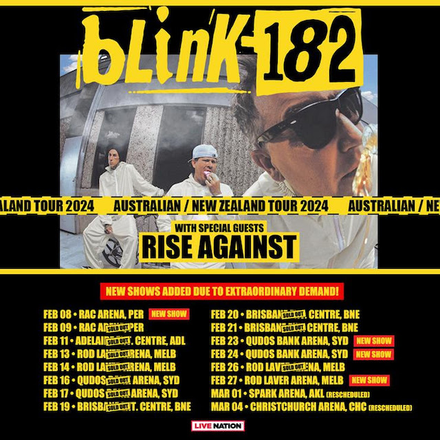 Blink182 Mark, Tom and Travis Announce 2024 Australian Tour