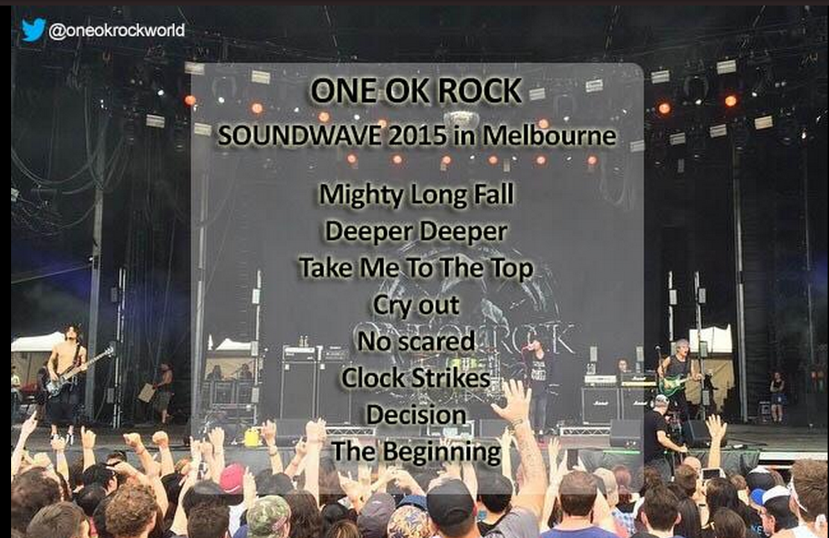 One Ok Rock Setlist