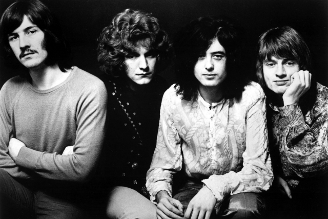 Led Zeppelin Blac and White Large Wallpaper