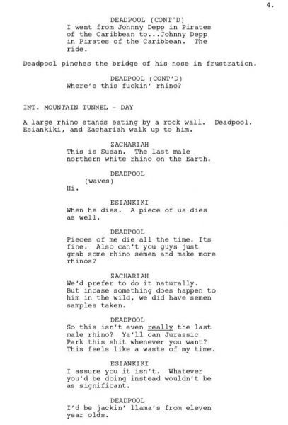 Donalg Glover Deadpool Script #5