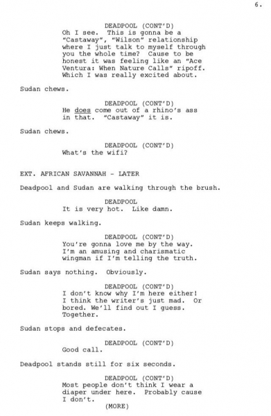 Donalg Glover Deadpool Script #7