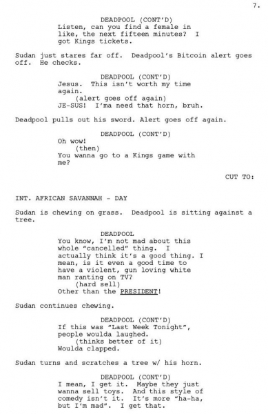 Donalg Glover Deadpool Script #8