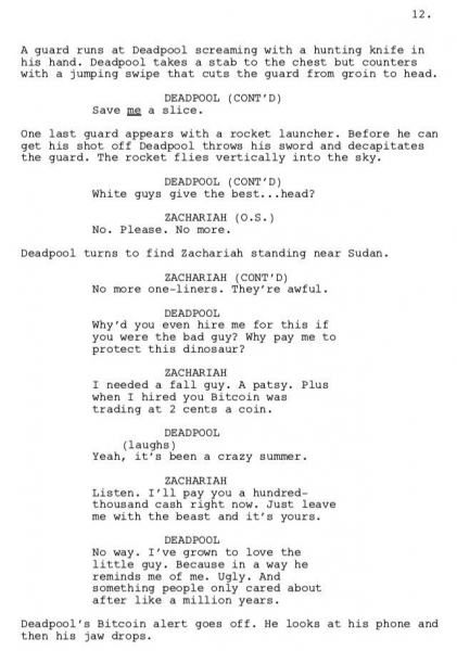 Donalg Glover Deadpool Script #13