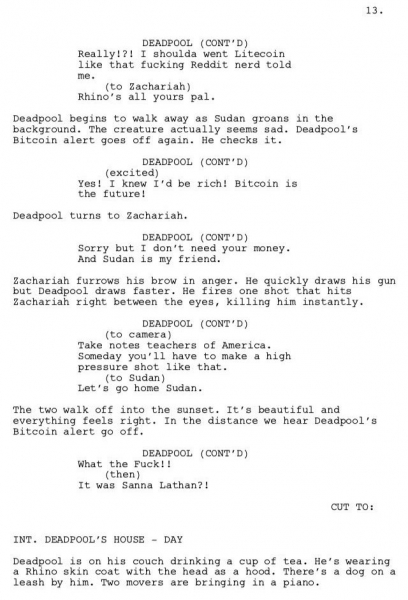 Donalg Glover Deadpool Script #14
