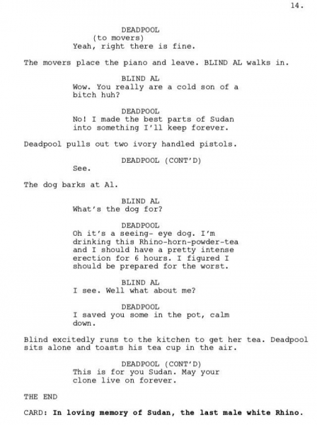 Donalg Glover Deadpool Script #15