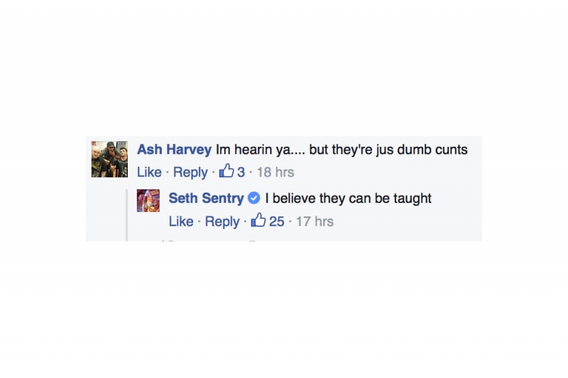 Seth Sentry's Facebook "Purging" Comments #4