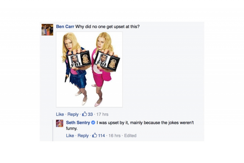 Seth Sentry's Facebook "Purging" Comments #11