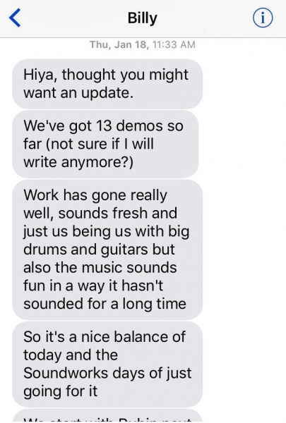 Smashing Pumpkins Billy Alleged Texts #1