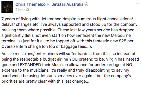 Jetstar discount oversized baggage